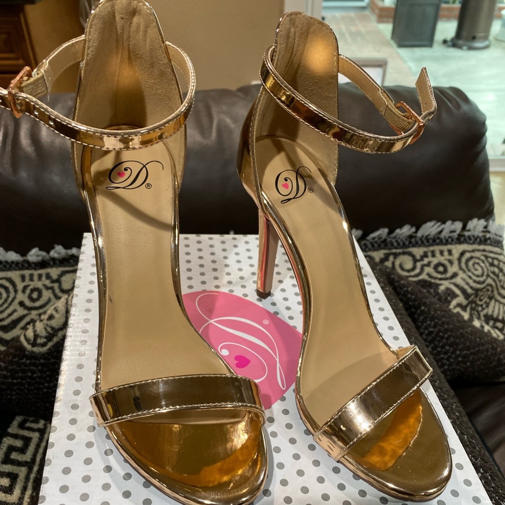 Rose Gold strappy heels